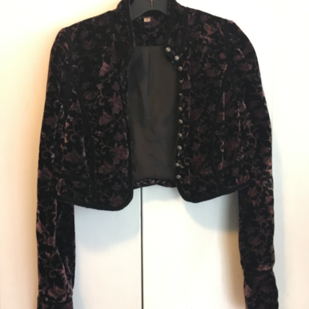 FREE PEOPLE Tripoli cropped velvet jacket Size 8
